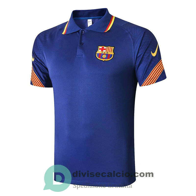 Maglia Barcelona Polo Blue 2020/2021