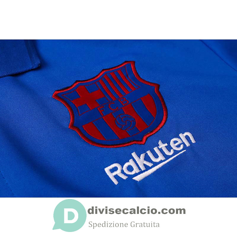 Maglia Barcelona Polo Blue 2020/2021