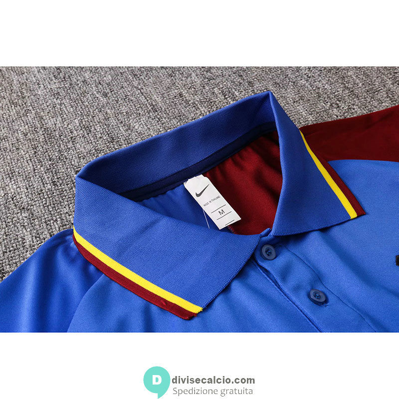 Maglia Barcelona Polo Blue Red 2020/2021