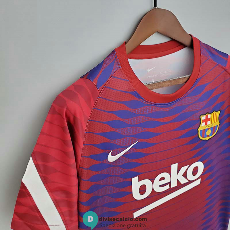 Maglia Barcelona Training Blue Red IV 2021/2022