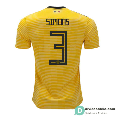 Maglia Belgio Gara Away 3#SIMONS 2018