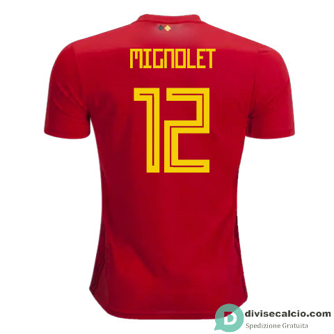 Maglia Belgio Gara Home 12#MIGNOLET 2018