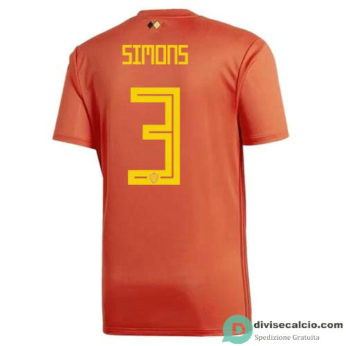 Maglia Belgio Gara Home 3#SIMONS 2018