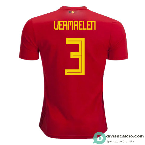 Maglia Belgio Gara Home 3#VERMAELEN 2018