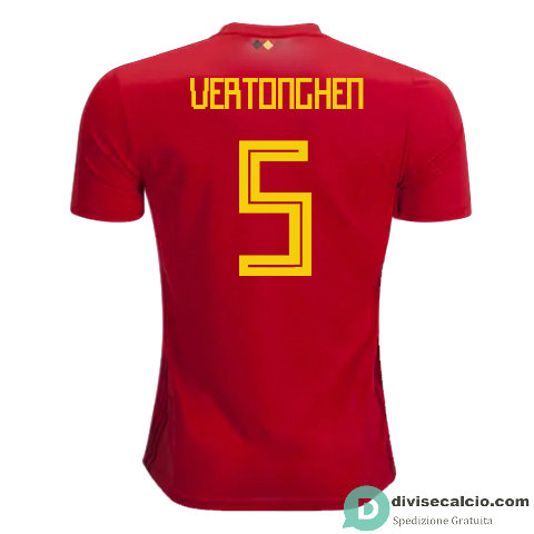 Maglia Belgio Gara Home 5#VERTONGHEN 2018