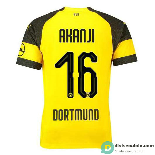 Maglia Borussia Dortmund Gara Home 16#AKANJI 2018-2019