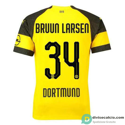 Maglia Borussia Dortmund Gara Home 34#BRUUN LARSEN 2018-2019