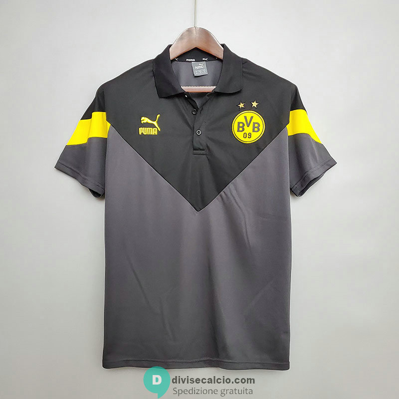 Maglia Borussia Dortmund Polo Black Grey 2020/2021