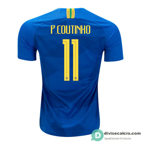 Maglia Brasile Gara Away 11#P.COUTINHO 2018