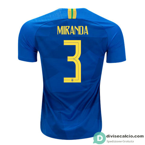 Maglia Brasile Gara Away 3#MIRANDA 2018