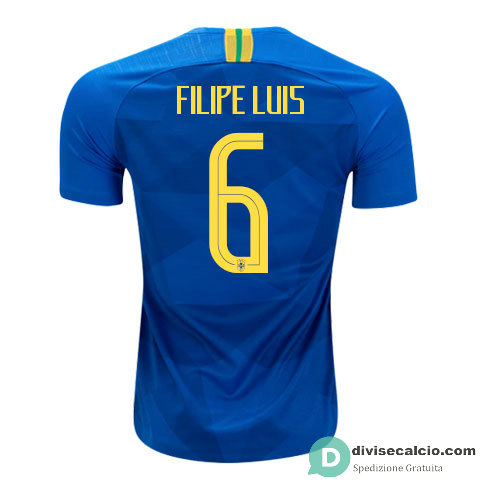 Maglia Brasile Gara Away 6#FILIPE LUIS 2018