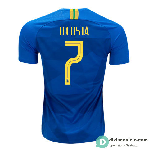 Maglia Brasile Gara Away 7#D.COSTA 2018