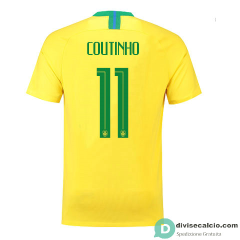 Maglia Brasile Gara Home 11#P.COUTINHO 2018