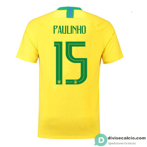 Maglia Brasile Gara Home 15#PAULINHO 2018