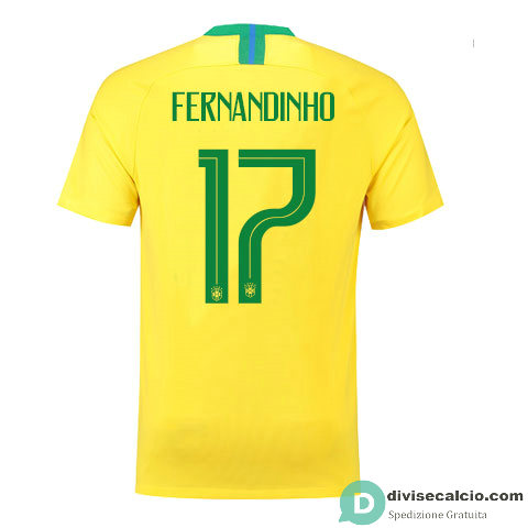 Maglia Brasile Gara Home 17#FERNANDINHO 2018