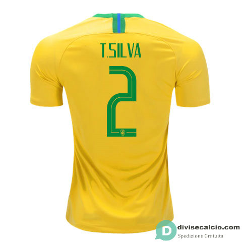 Maglia Brasile Gara Home 2#T.SILVA 2018