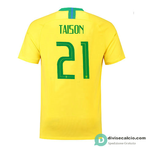 Maglia Brasile Gara Home 21#TAISON 2018