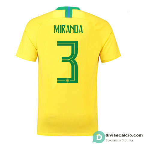 Maglia Brasile Gara Home 3#MIRANDA 2018