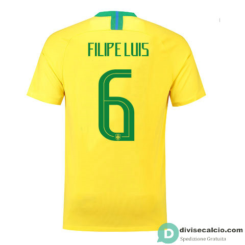 Maglia Brasile Gara Home 6#FILIPE LUIS 2018