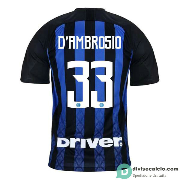 Maglia Inter Milan Gara Home 33#DAMBROSIO 2018-2019