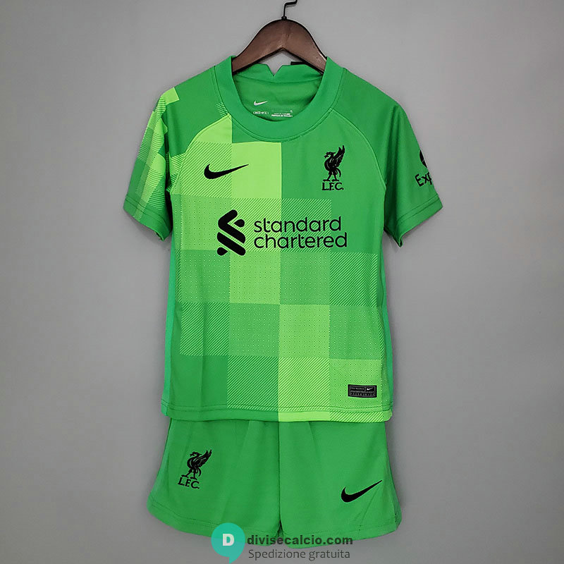 Maglia Liverpool Bambino Portiere Green 2021/2022