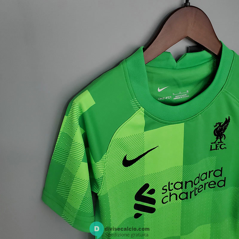 Maglia Liverpool Bambino Portiere Green 2021/2022