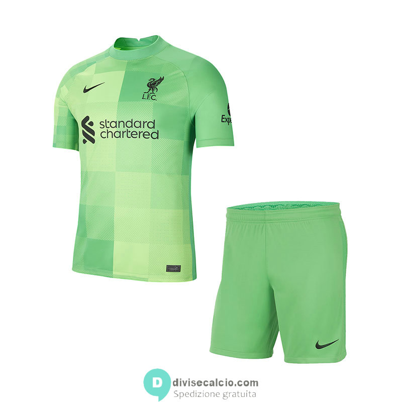 Maglia Liverpool Portiere Bambino Green 2021/2022