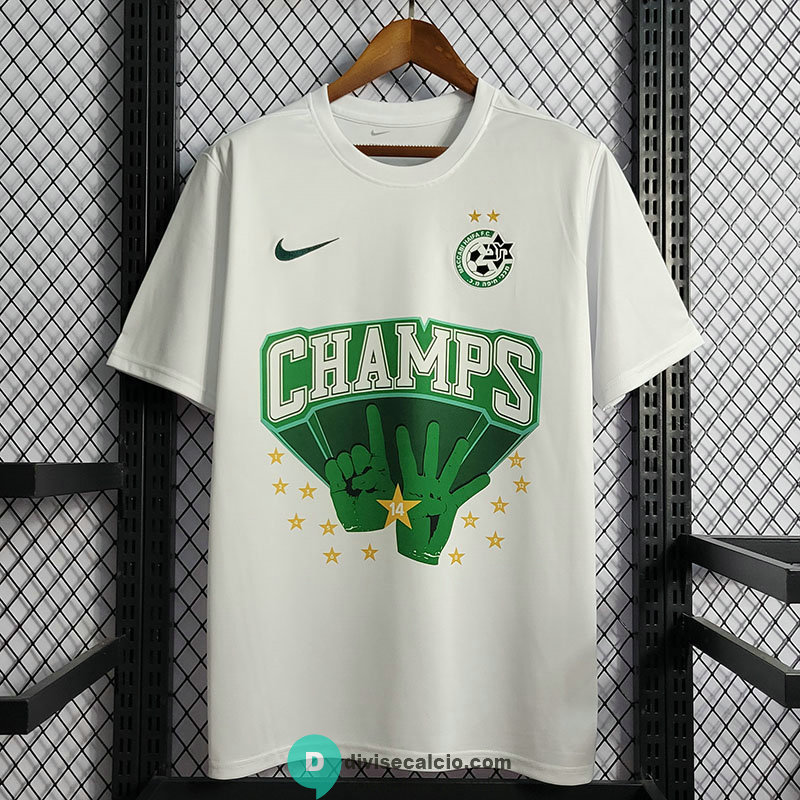 Maglia Maccabi Haifa Football Club Champion Edition White 2022/2023