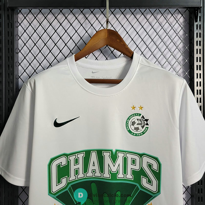 Maglia Maccabi Haifa Football Club Champion Edition White 2022/2023