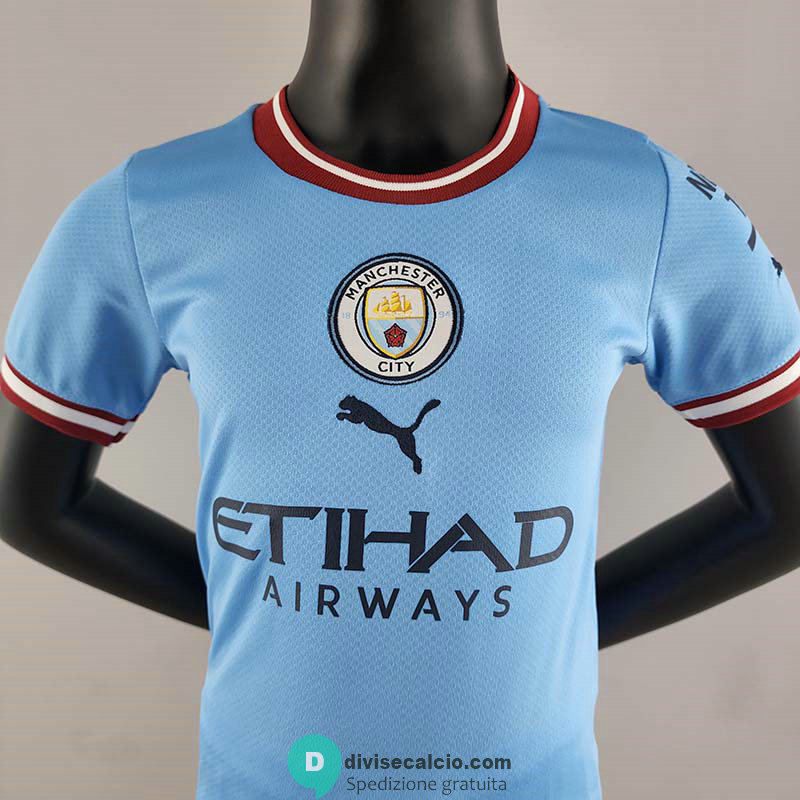 Maglia Manchester City Bambino Gara Home 2022/2023