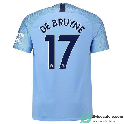 Maglia Manchester City Gara Home 17#DE BRUYNE 2018-2019