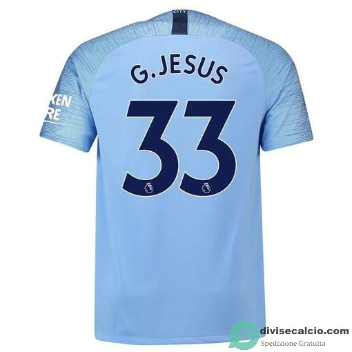 Maglia Manchester City Gara Home 33#G.JESUS 2018-2019