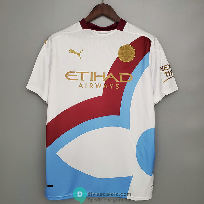 Maglia Manchester City Training Red White Blue 2021/2022