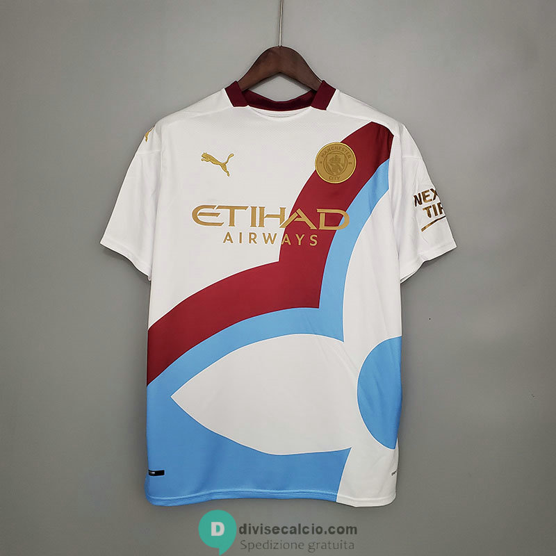 Maglia Manchester City Training Red White Blue 2021/2022