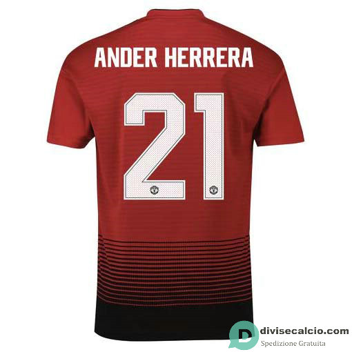 Maglia Manchester United Gara Home 21#ANDER HERRERA Cup Printing 2018-2019