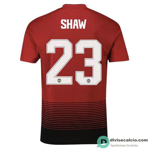 Maglia Manchester United Gara Home 23#SHAW Cup Printing 2018-2019