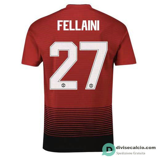 Maglia Manchester United Gara Home 27#FELLAINI Cup Printing 2018-2019