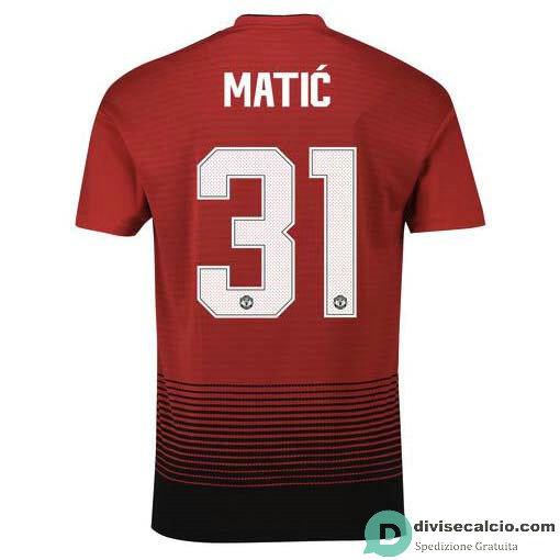 Maglia Manchester United Gara Home 31#MATIC Cup Printing 2018-2019