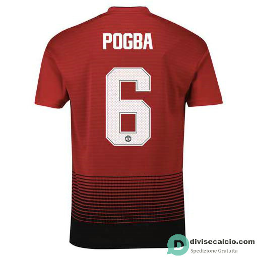 Maglia Manchester United Gara Home 6#POGBA Cup Printing 2018-2019