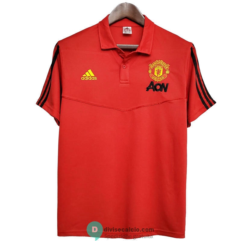 Maglia Manchester United Polo Black Red 2020/2021