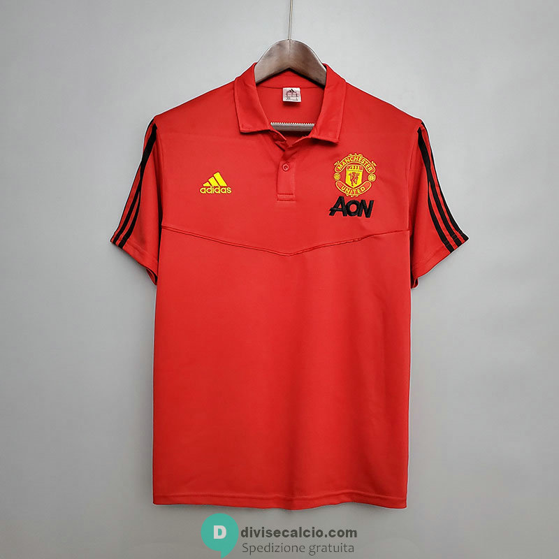 Maglia Manchester United Polo Black Red 2020/2021