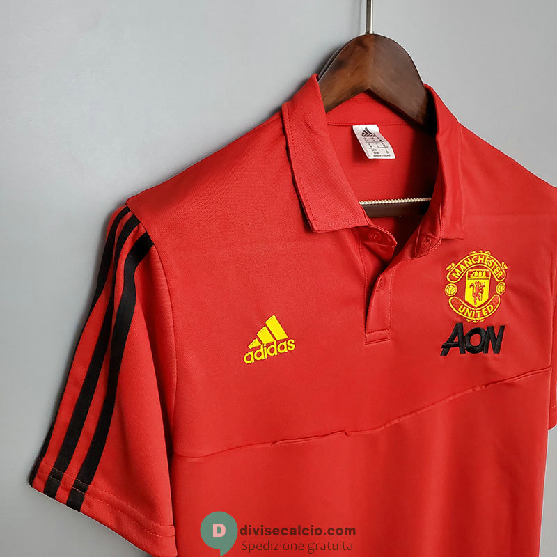 Maglia Manchester United Polo Black Red 2020/2021