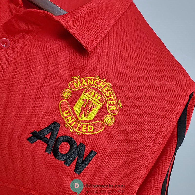 Maglia Manchester United Polo Black Red 2020/2021