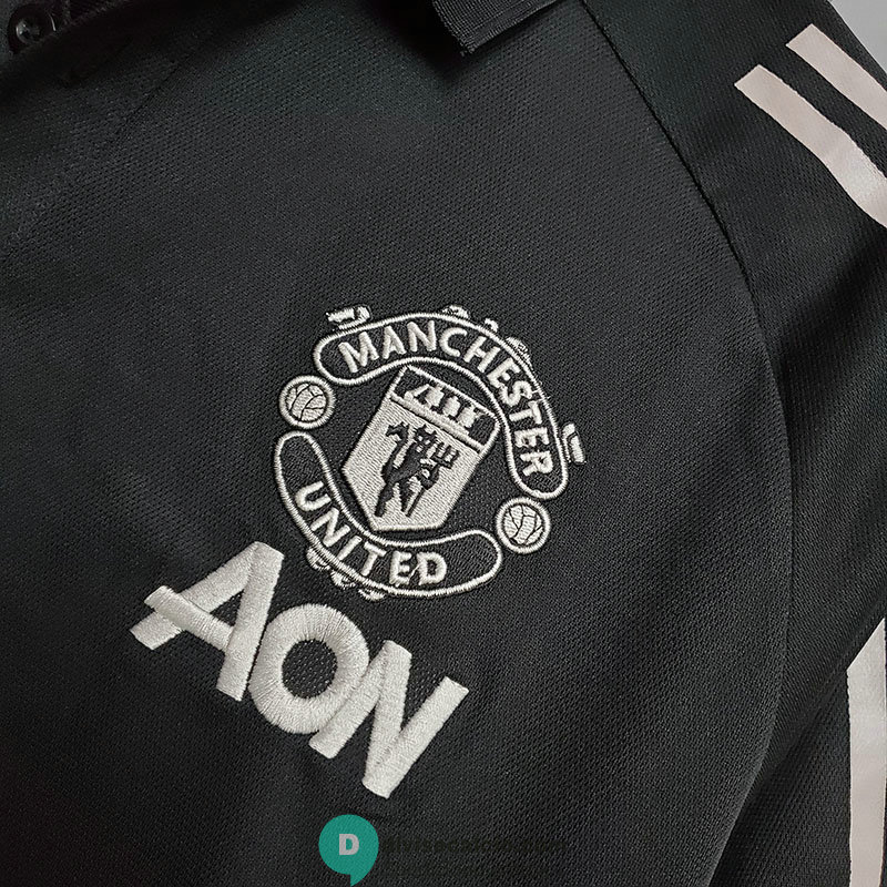 Maglia Manchester United Polo Orange Black White 2020/2021