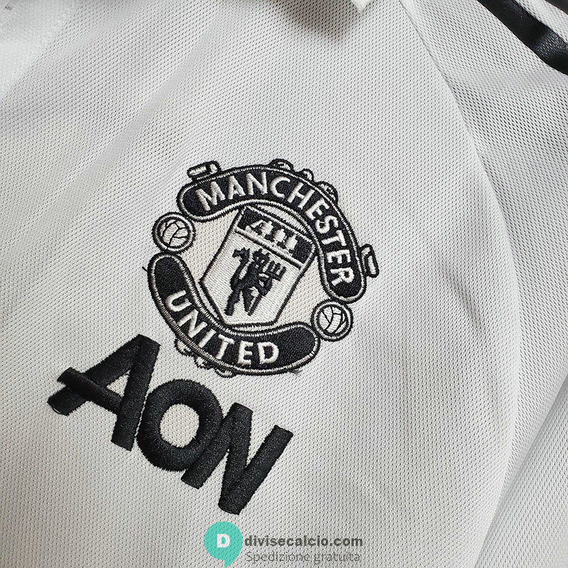 Maglia Manchester United Polo Orange White Black 2020/2021