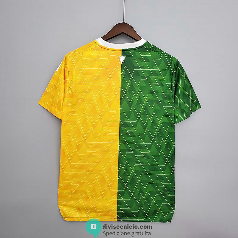 Maglia Manchester United Training Green Yellow II 2021/2022