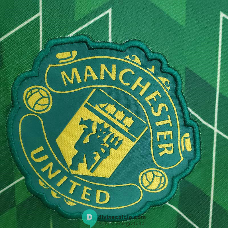 Maglia Manchester United Training Green Yellow II 2021/2022