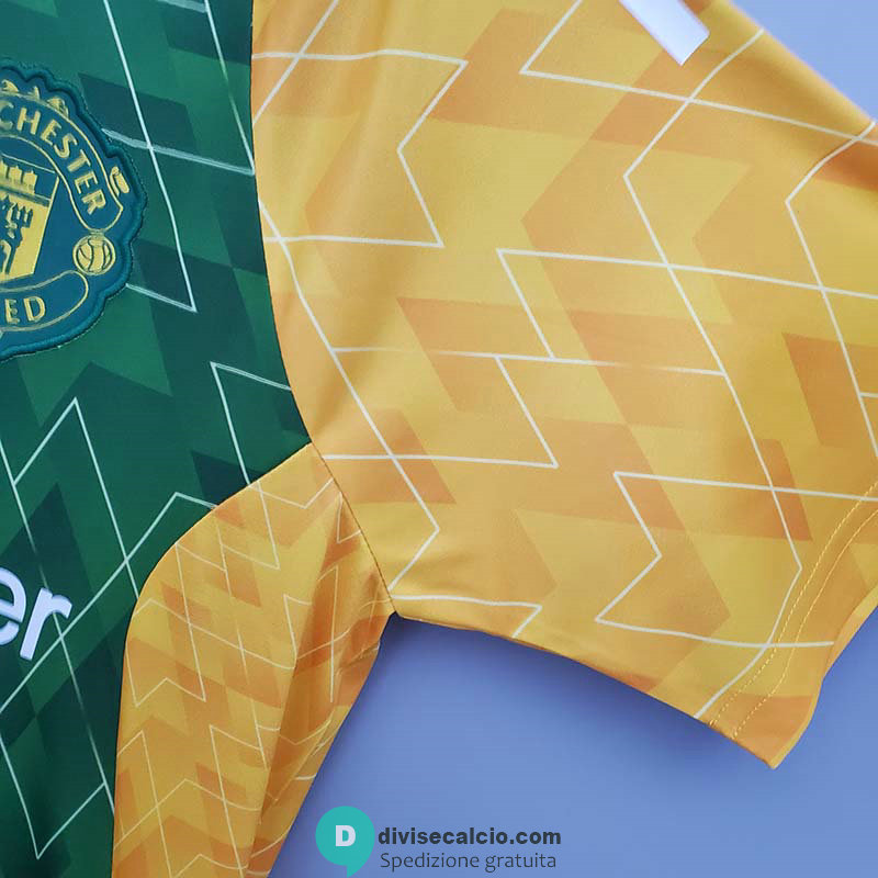 Maglia Manchester United Training Green Yellow II 2021/2022