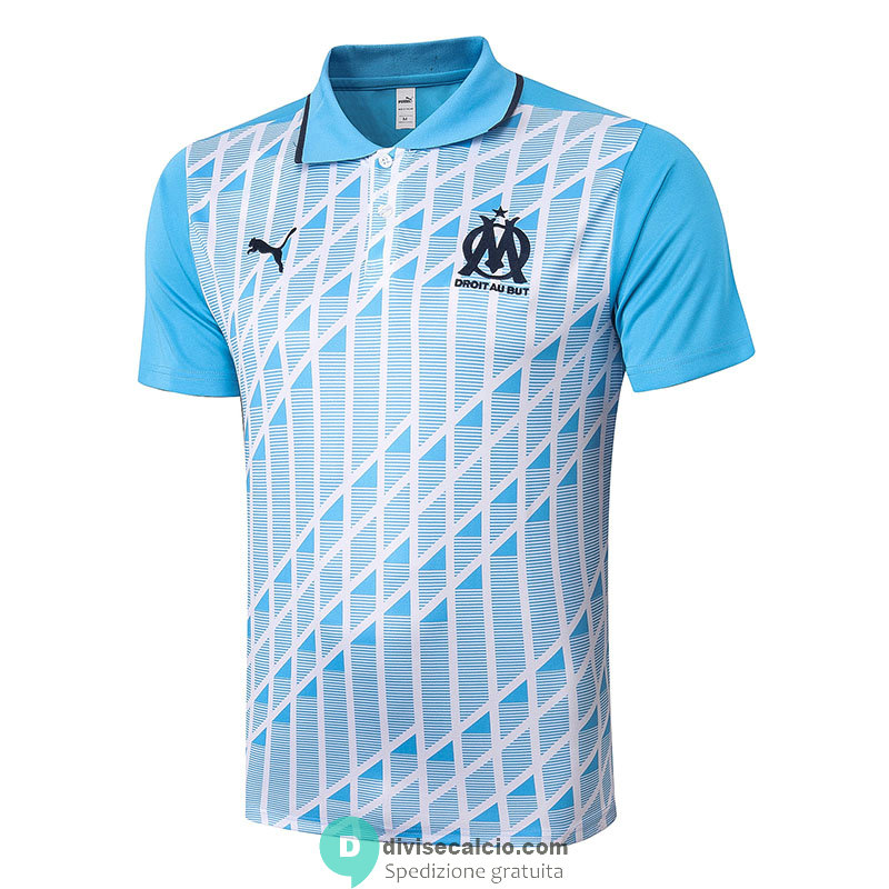 Maglia Olympique Marseille Polo Blue White 2020/2021