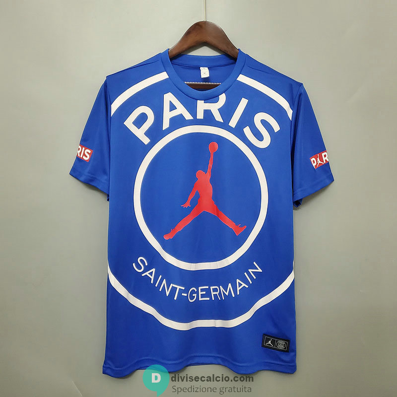 Maglia PSG x Jordan Training Blue Big Logo 2020/2021